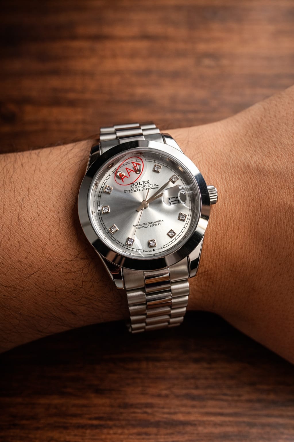 Silver Crown Diamond Dial Watch – Luxury Edition