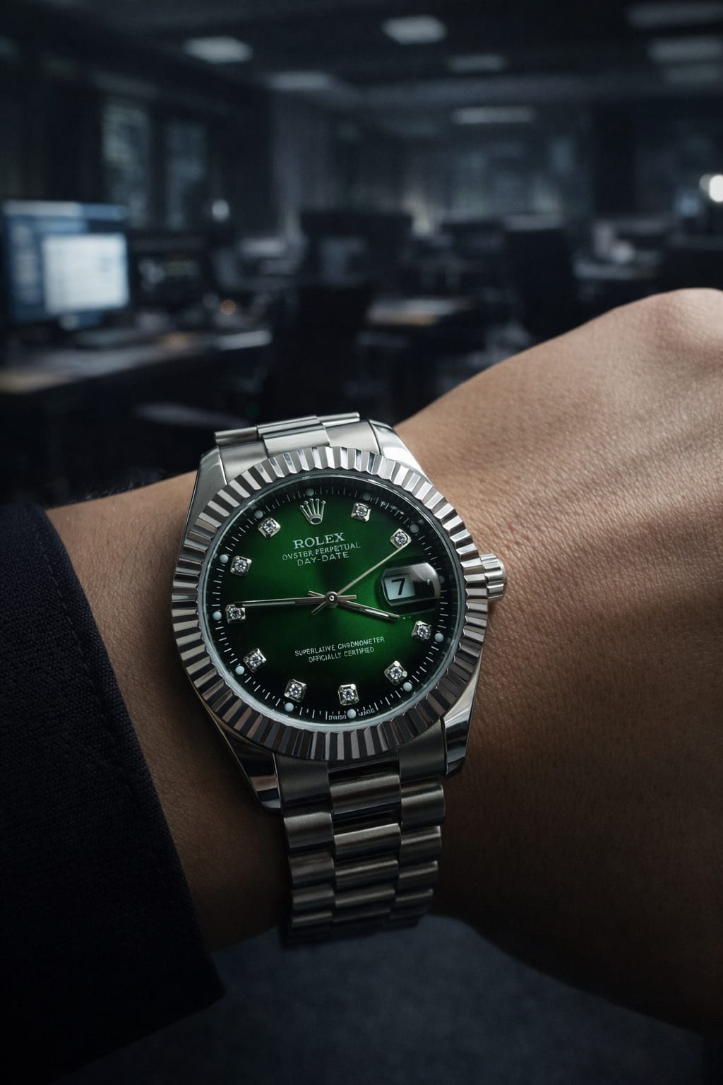 Imperial Day-Date Classic – Green Dial Silver Watch